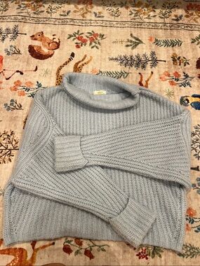 Anthropologie Maeve Soft Pale Blue Ribbed Sweater